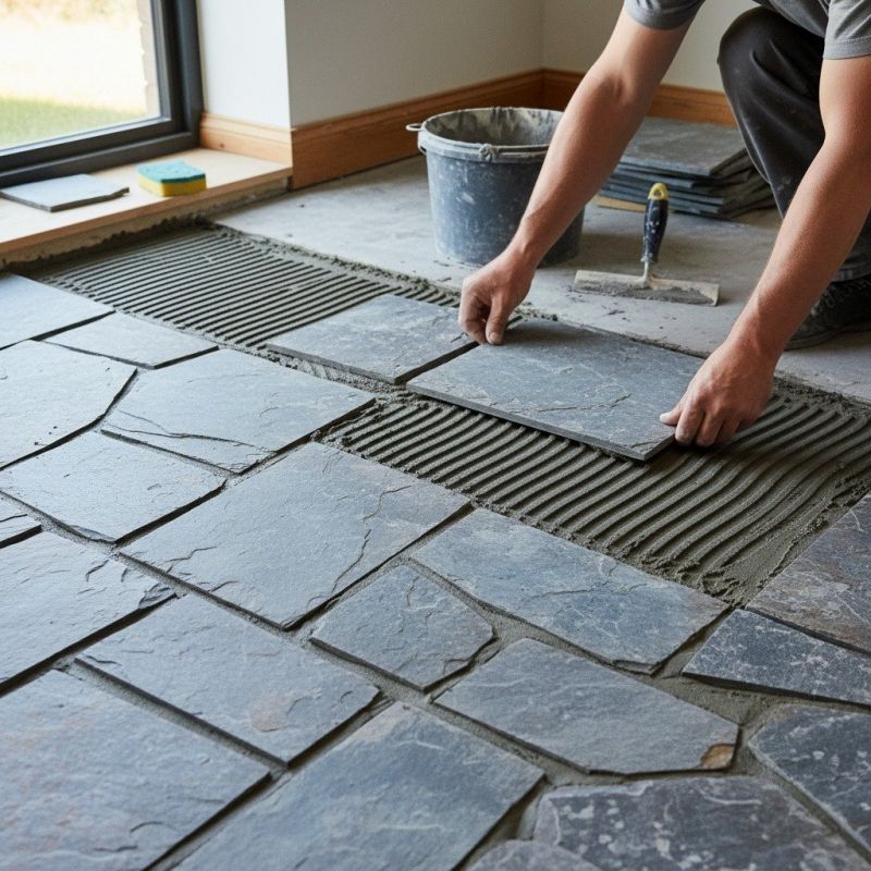 Local Slate Floor Installation pros at work
